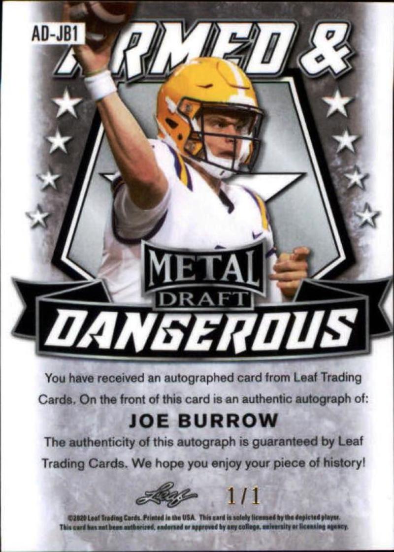 2020 Leaf Metal Draft Armed and Dangerous Autographs Crystal Gold