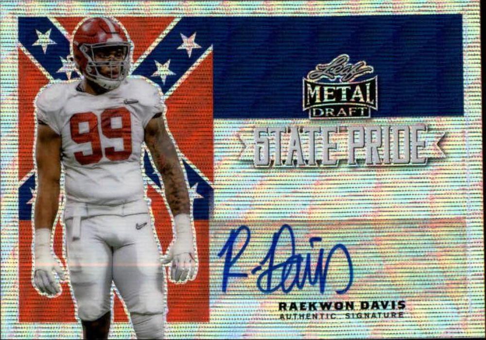 2020 Leaf Metal Draft Flashback State Pride Autographs Wave Silver