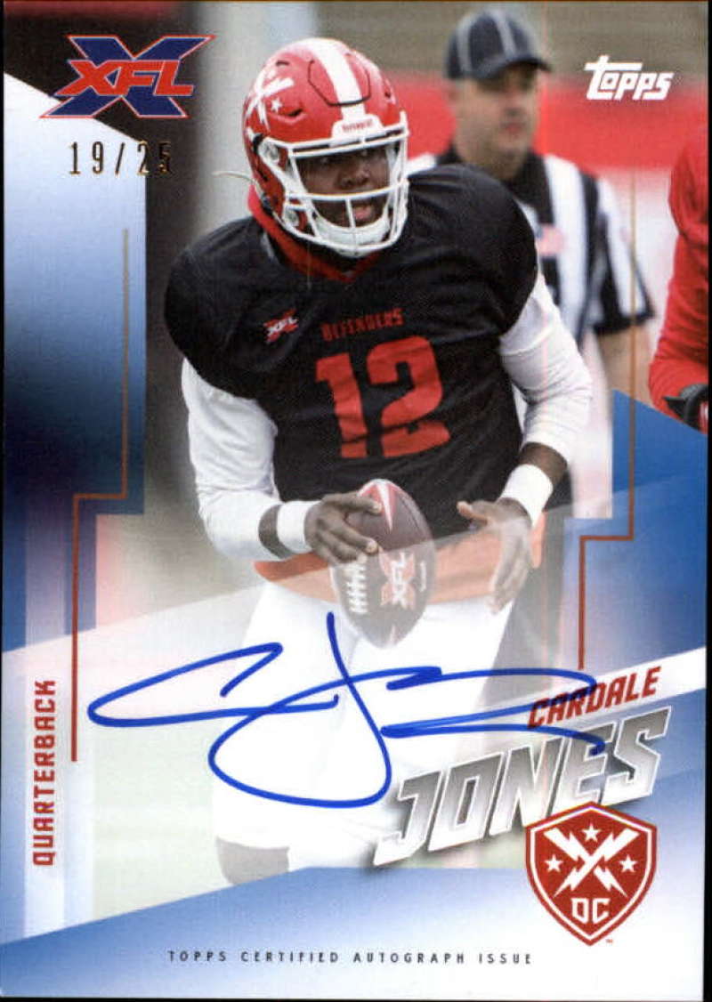 2020 Topps XFL Autographs Blue