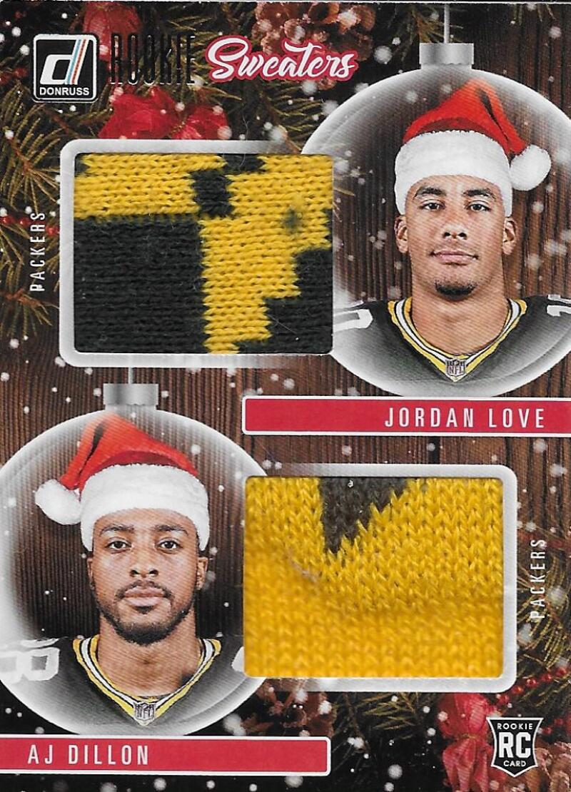 Joe Burrow / Tee Higgins 2020 Donruss Rookie Holiday Sweater Dual #1 RC