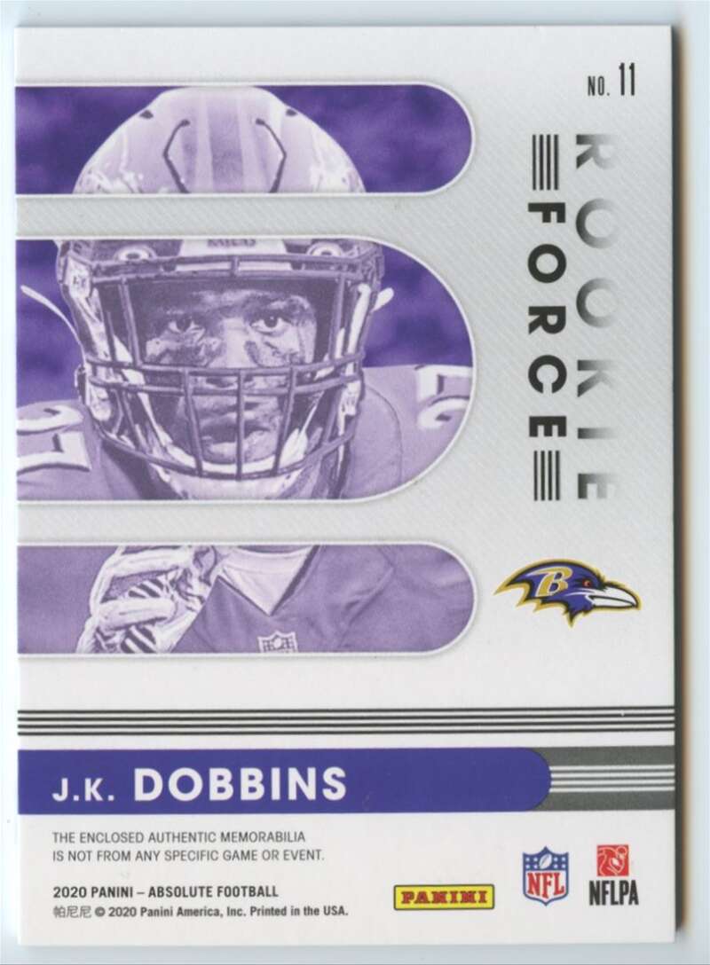 : 2020 Panini Absolute Rookie Force Relics Football #14