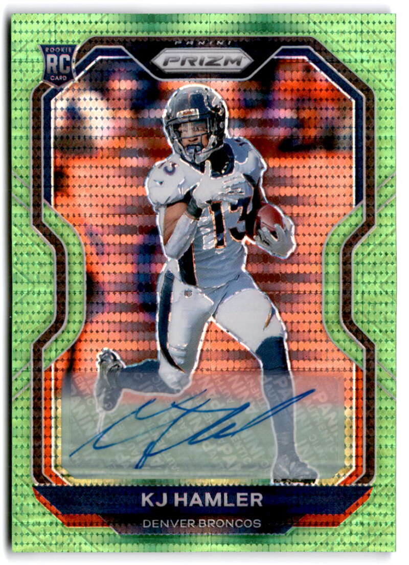 Denzel Mims 2020 Panini Prizm Green Pulsar Prizms Rookie Auto Rc #355