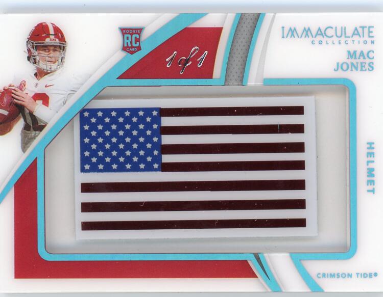 2021 Panini Immaculate Collegiate Collegiate Helmet USA Flag