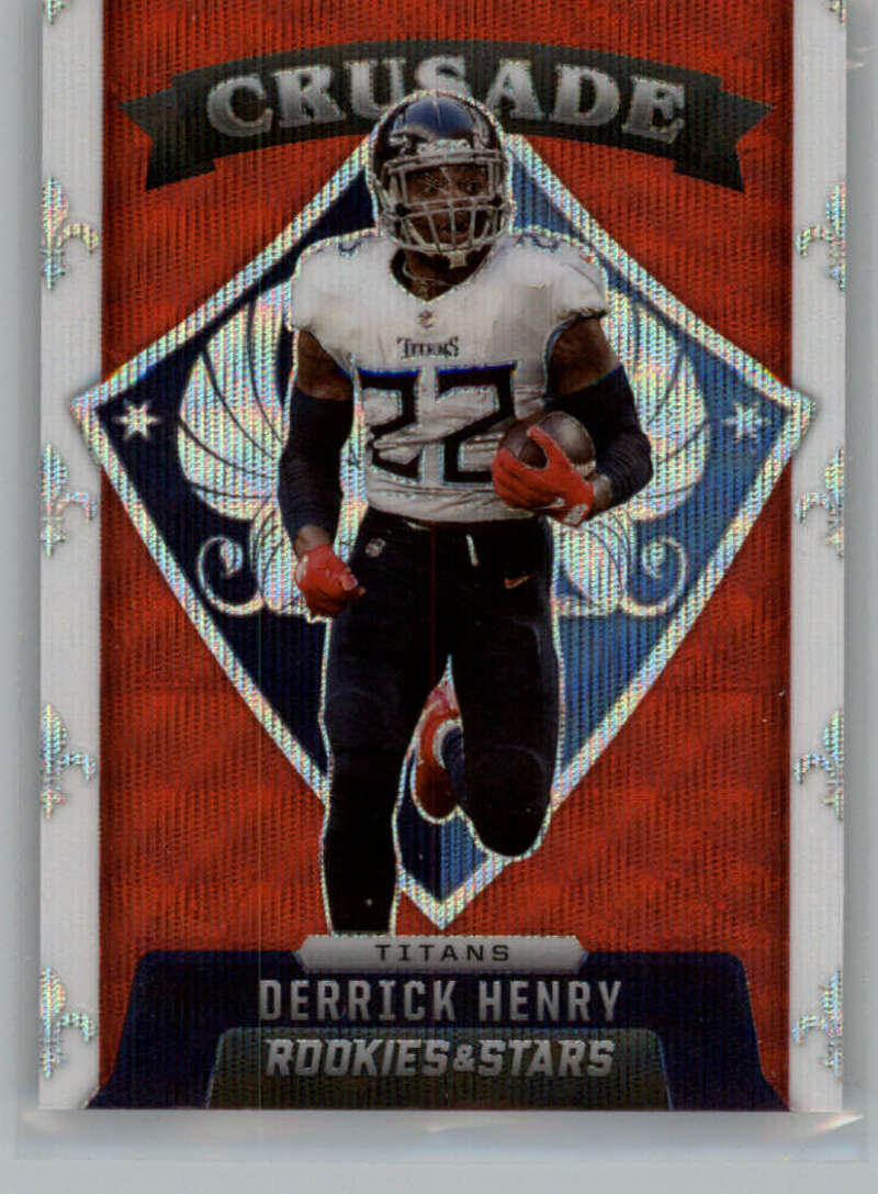 Derrick Henry 2021 Panini Rookies & Stars # CR-6 Crusade Red Ice Tennessee  Titan