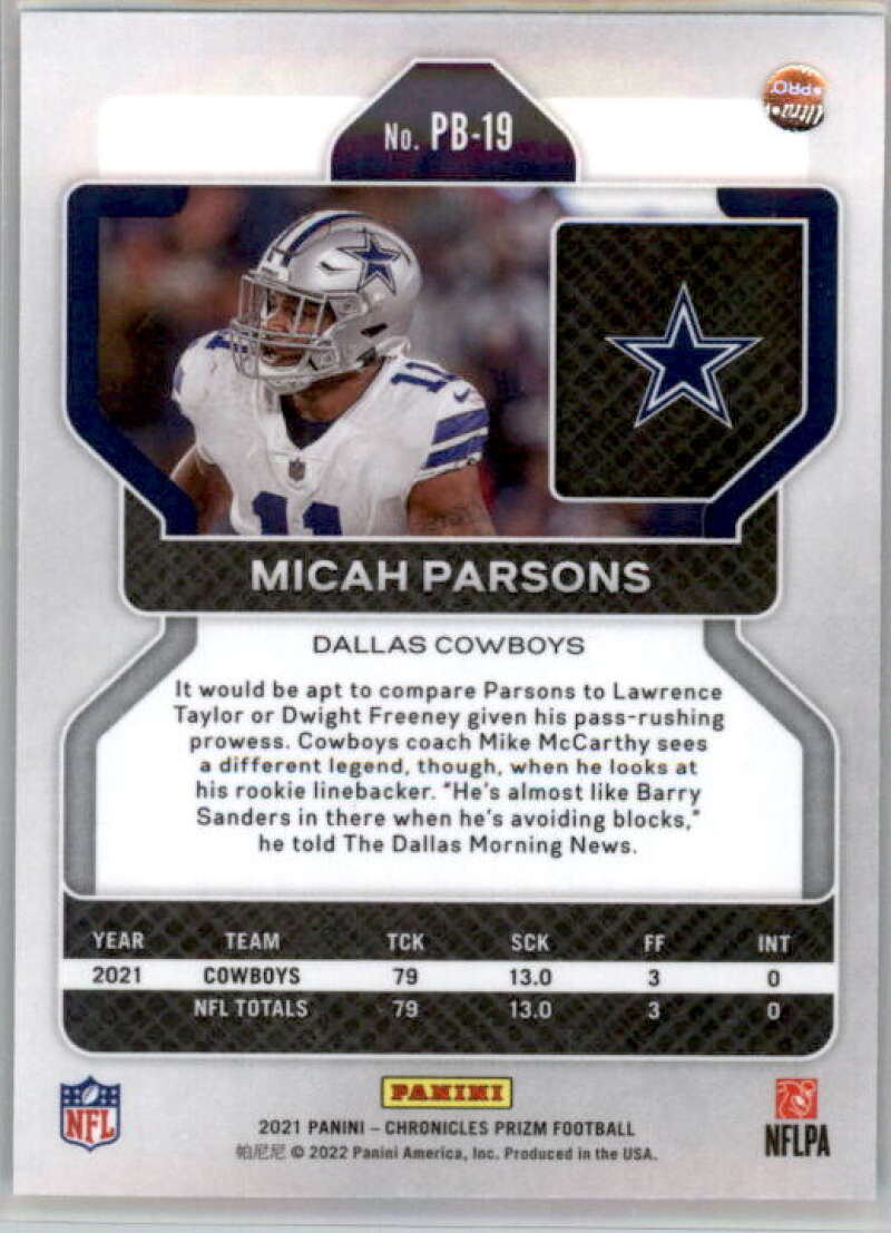 NFL 2022 Panini Chronicles Micah Parsons #28 [Rookie Card]