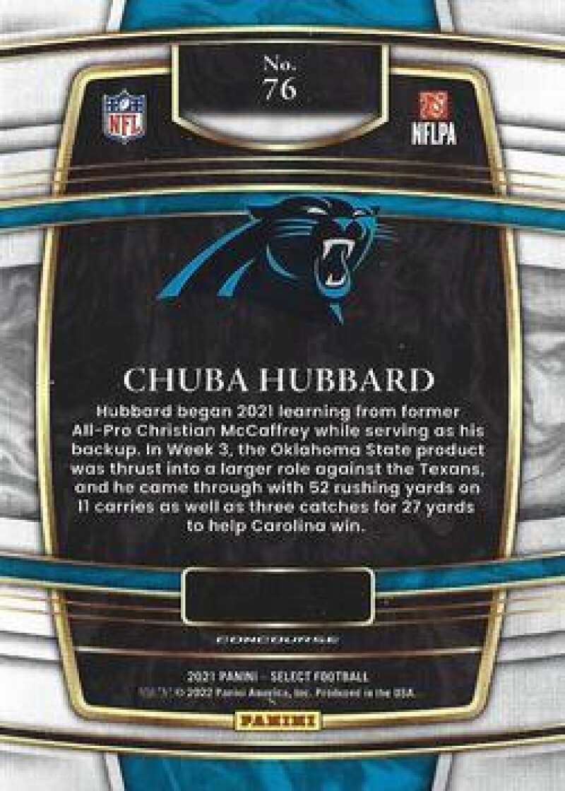 2021 Panini Select Chuba Hubbard Rookie #76 Concourse Carolina