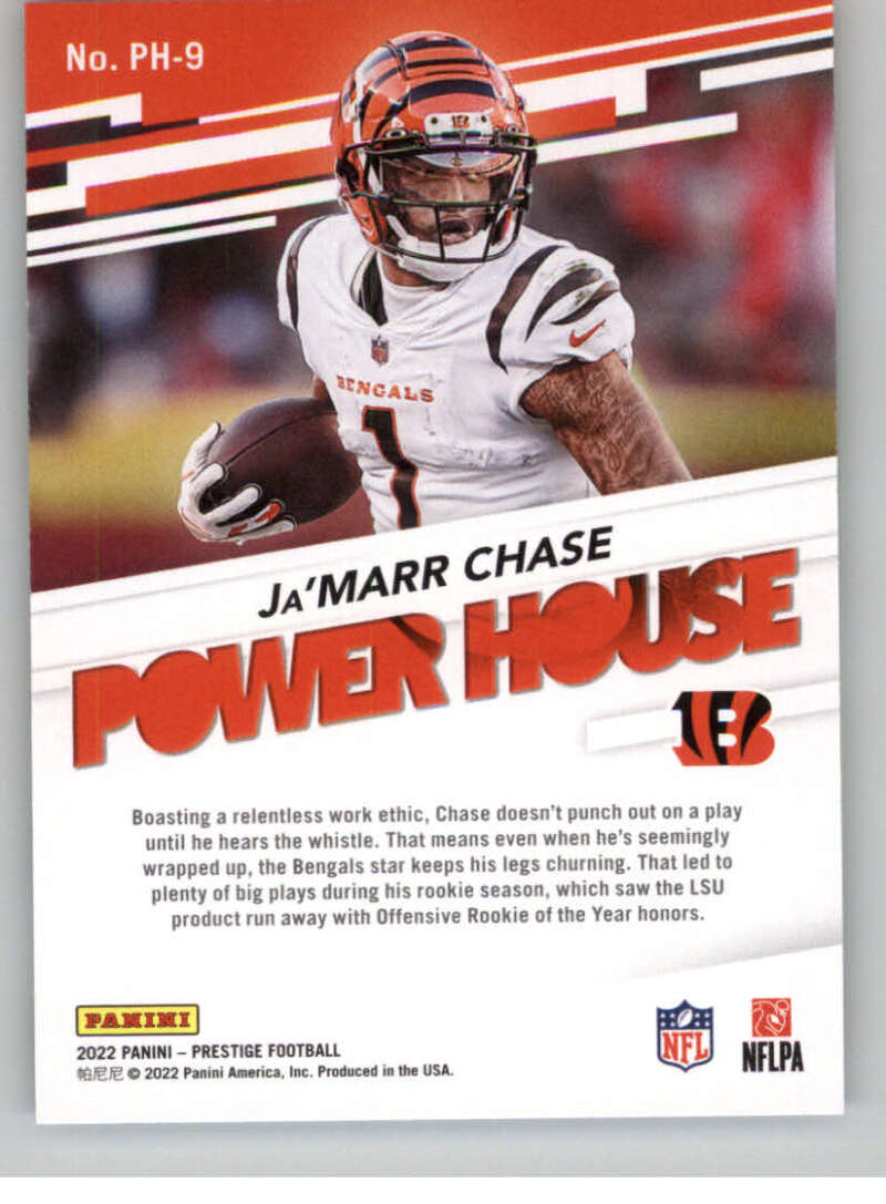 2022 Panini Prestige Football Ja'Marr Chase Base #59 Cincinnati Bengals