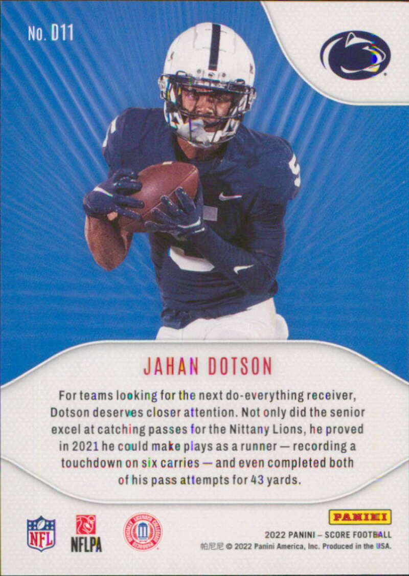 2022 Panini Score Football Base #381 Jahan Dotson RC