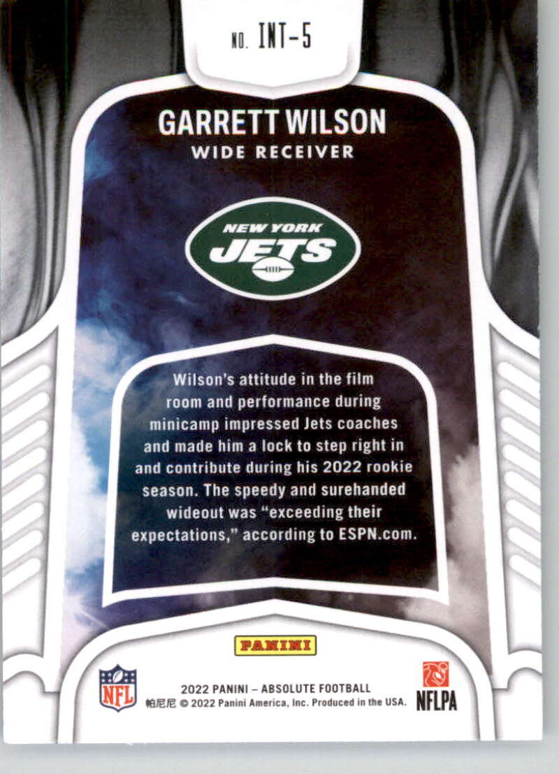 2022 Panini Zenith Rookie Red Zone Garrett Wilson #106 New York Jets