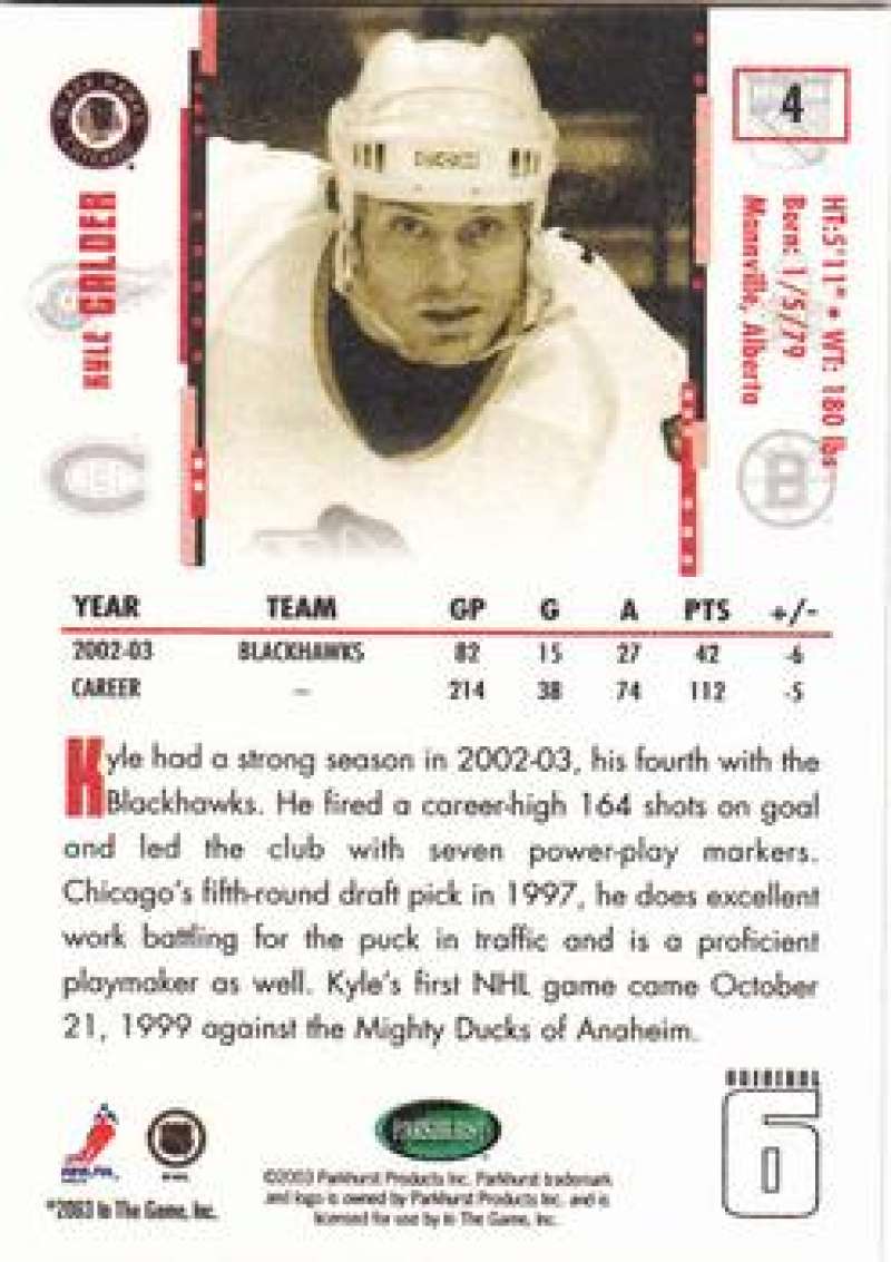 2003-04 Parkhurst Original Six Chicago Blackhawks - Pick A Card