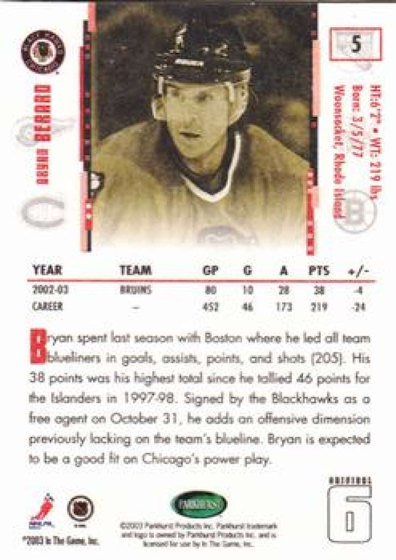 2003-04 Parkhurst Original Six Chicago Blackhawks - Pick A Card