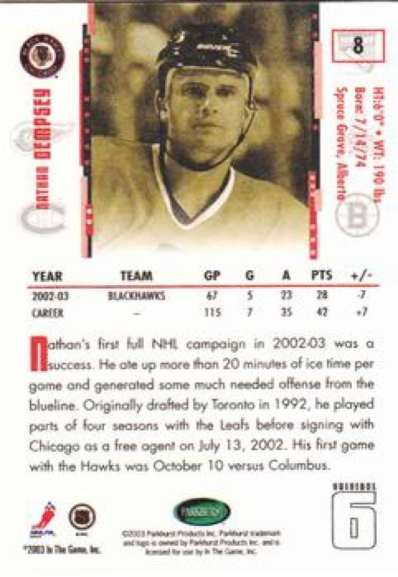 2003-04 Parkhurst Original Six Chicago Blackhawks - Pick A Card