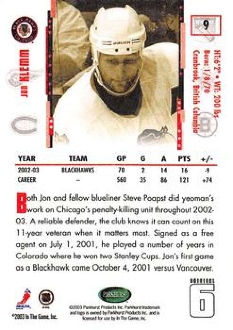 2003-04 Parkhurst Original Six Chicago Blackhawks - Pick A Card