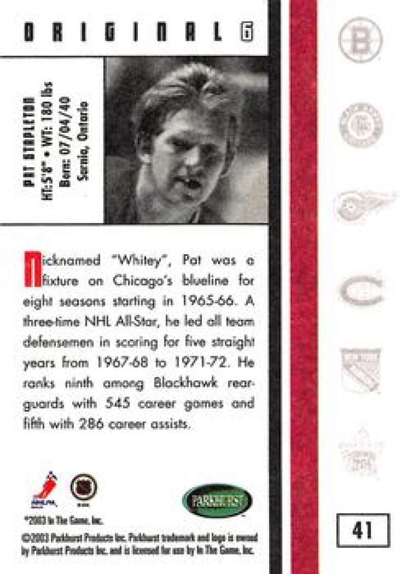 2003-04 Parkhurst Original Six Chicago Blackhawks - Pick A Card