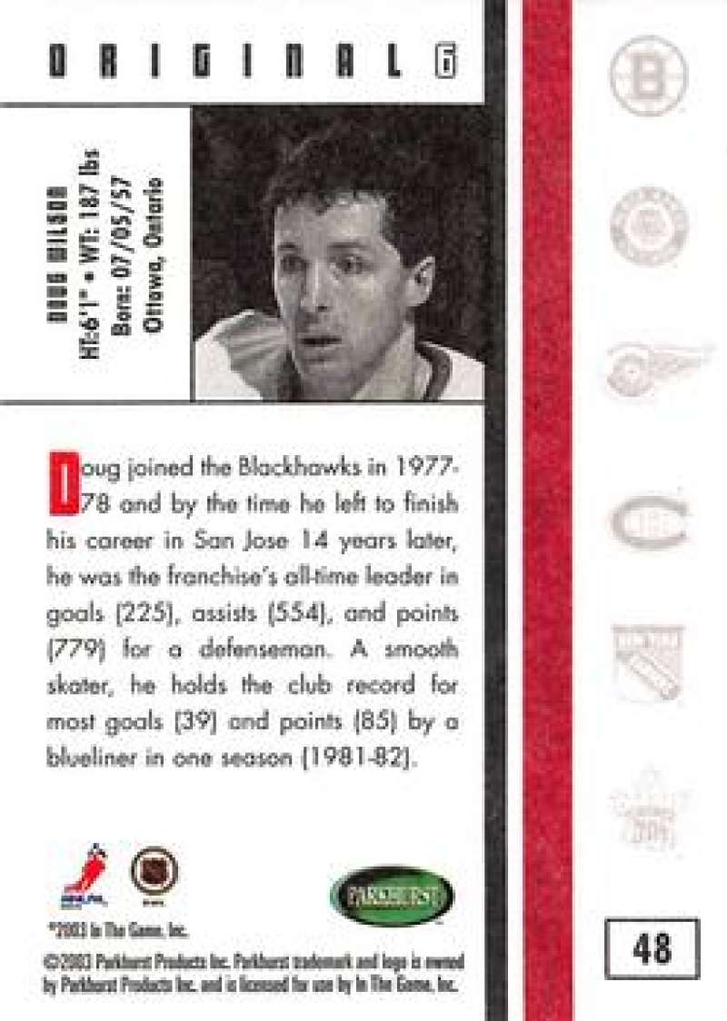 2003-04 Parkhurst Original Six Chicago Blackhawks - Pick A Card