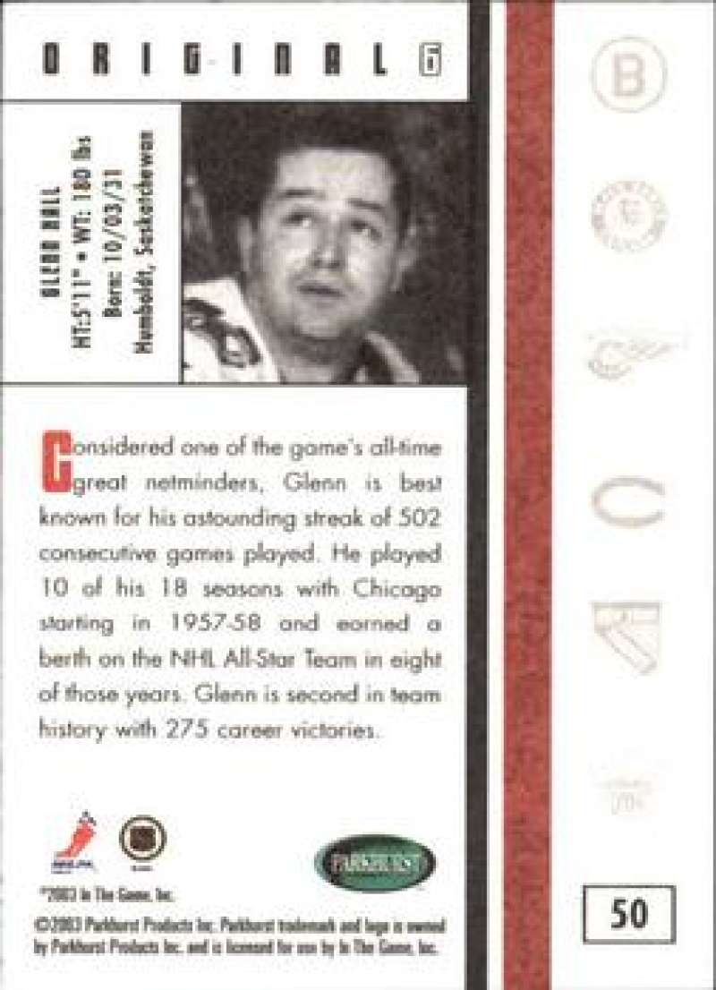 2003-04 Parkhurst Original Six Chicago Blackhawks - Pick A Card