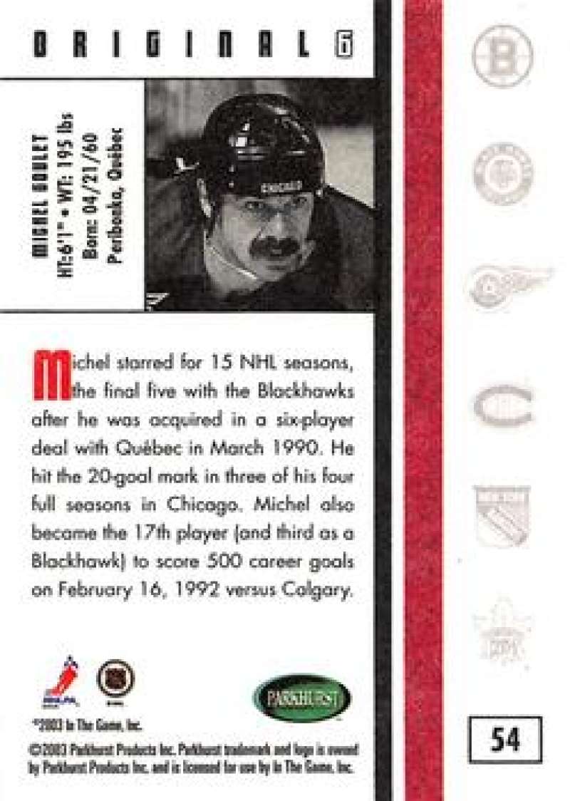 2003-04 Parkhurst Original Six Chicago Blackhawks - Pick A Card