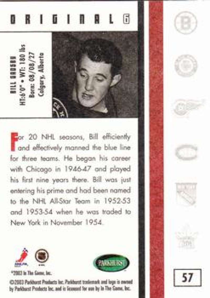 2003-04 Parkhurst Original Six Chicago Blackhawks - Pick A Card