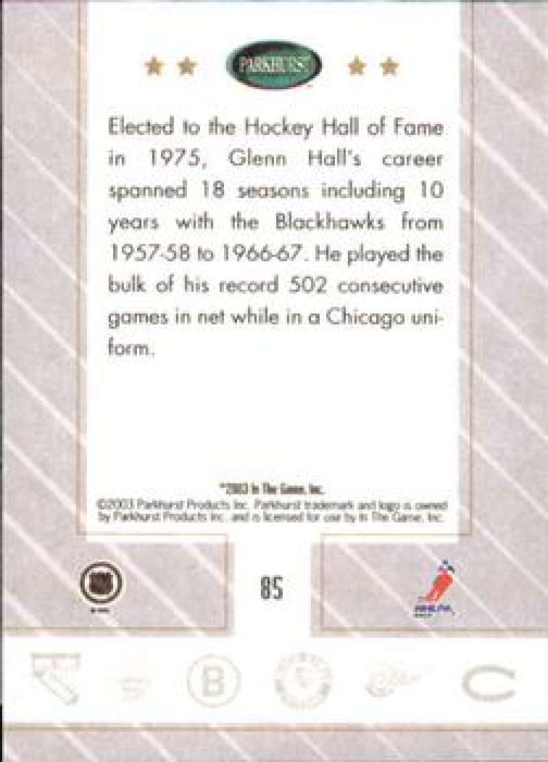 2003-04 Parkhurst Original Six Chicago Blackhawks - Pick A Card