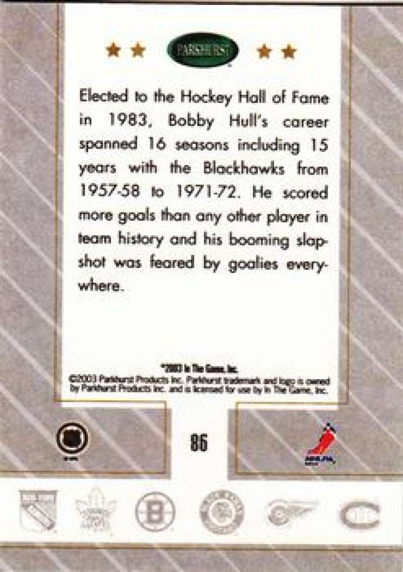 2003-04 Parkhurst Original Six Chicago Blackhawks - Pick A Card