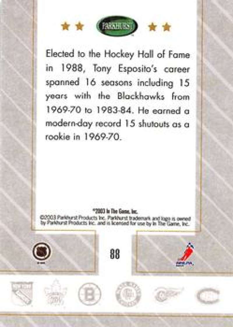 2003-04 Parkhurst Original Six Chicago Blackhawks - Pick A Card