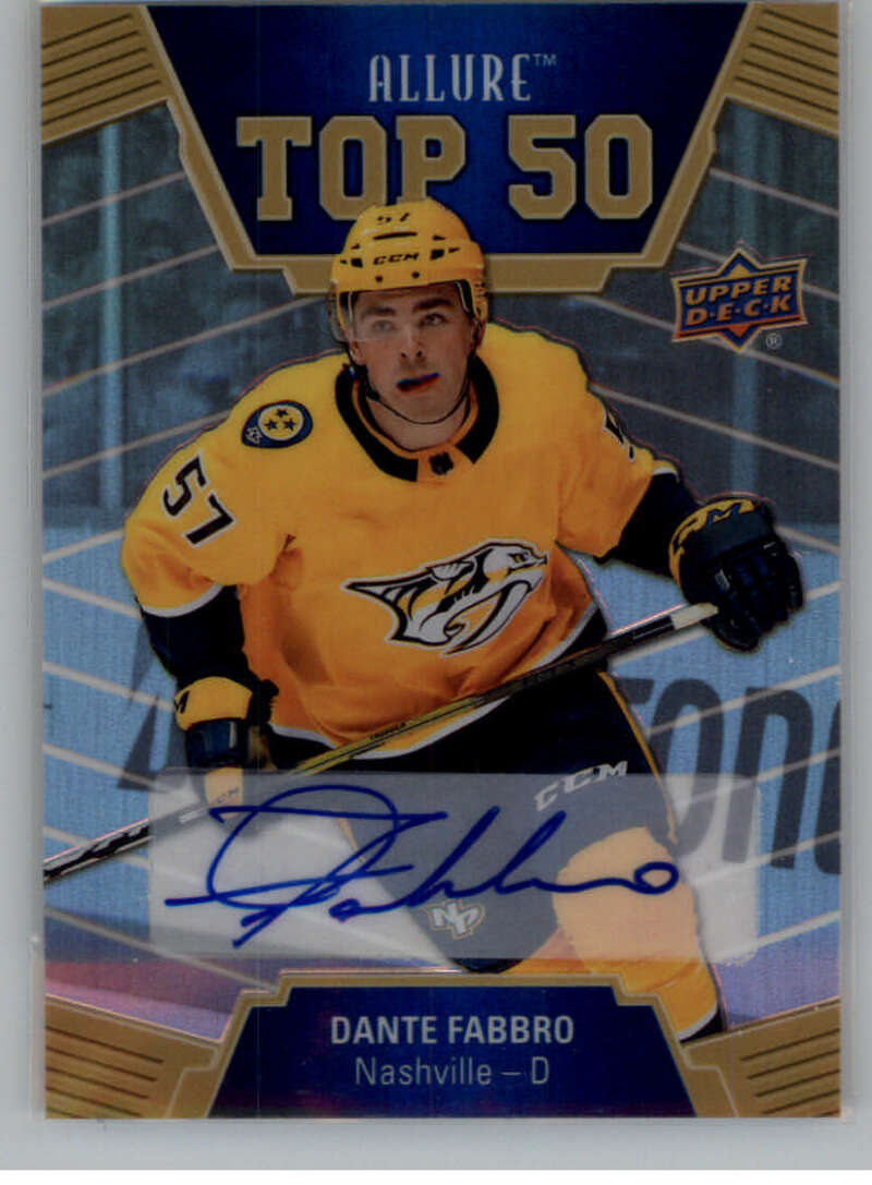 2019-20 Upper Deck Allure Top 50 Blue Autographs