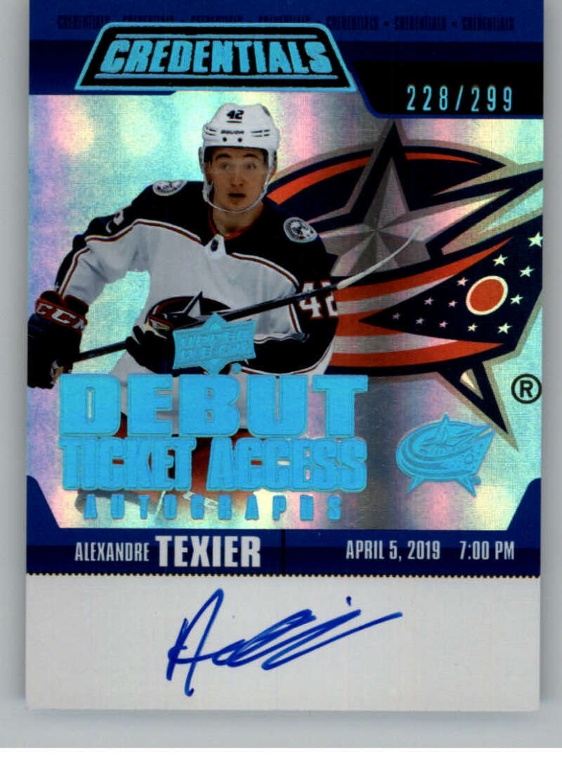 2019-20 Upper Deck Credentials Debut Ticket Access Autographs