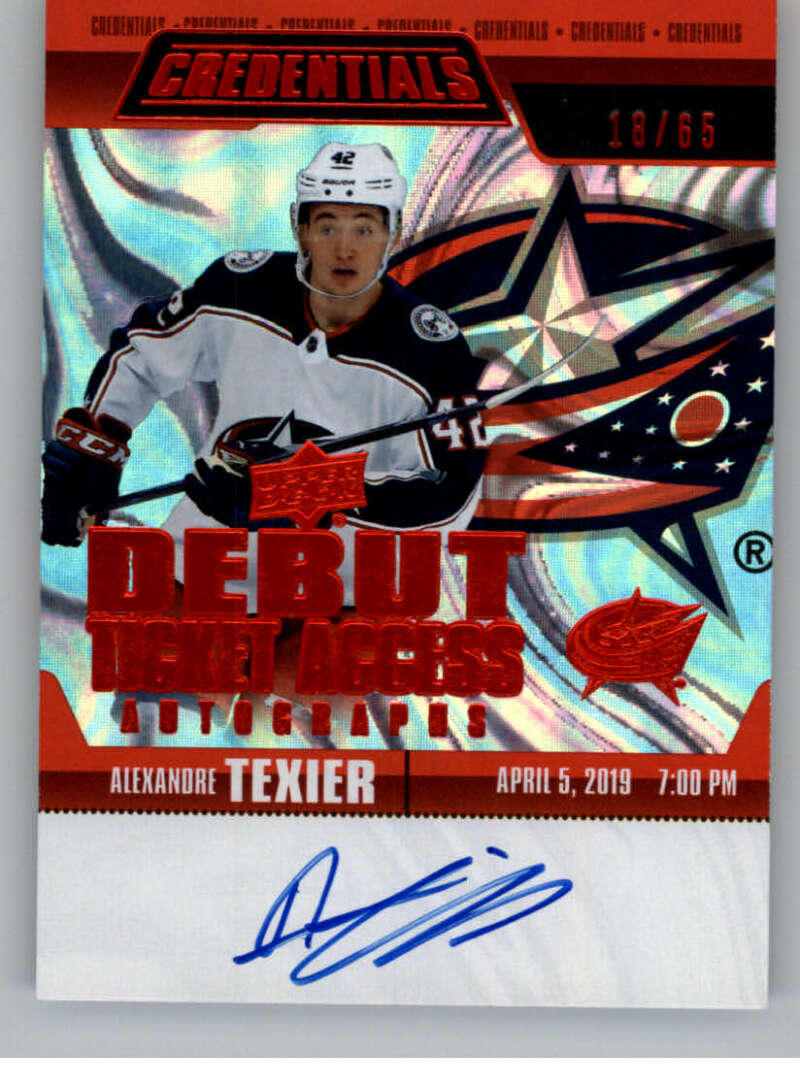 2019-20 Upper Deck Credentials Debut Ticket Access Autographs Red