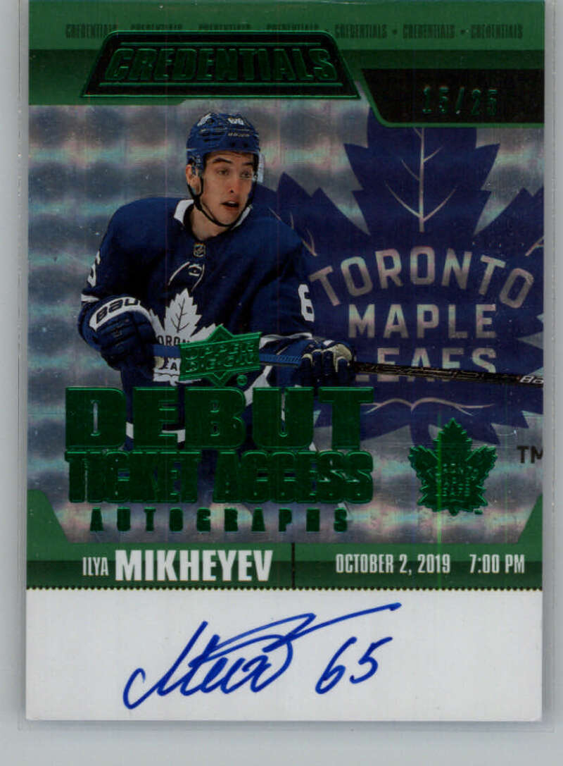 2019-20 Upper Deck Credentials Debut Ticket Access Autographs Green