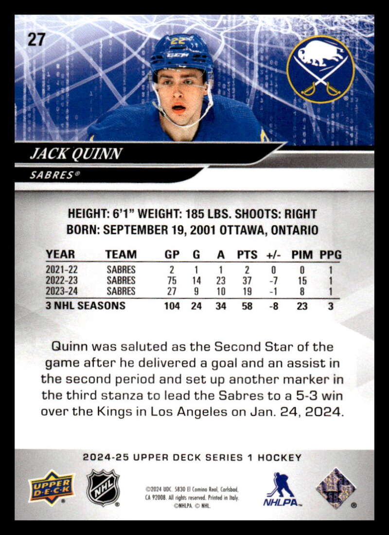 2024-25 Upper Deck Series One NHL Hockey Cards Base or Young Guns Pick From List