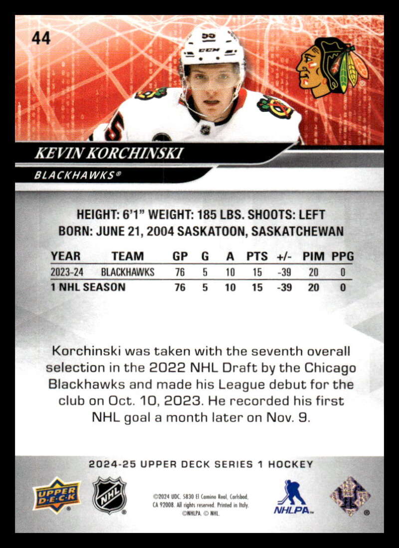 2024-25 Upper Deck Series One NHL Hockey Cards Base or Young Guns Pick From List