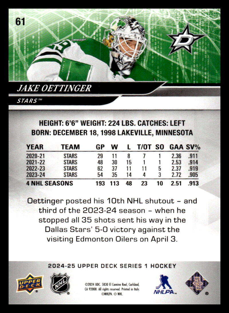 2024-25 Upper Deck Series One NHL Hockey Cards Base or Young Guns Pick From List