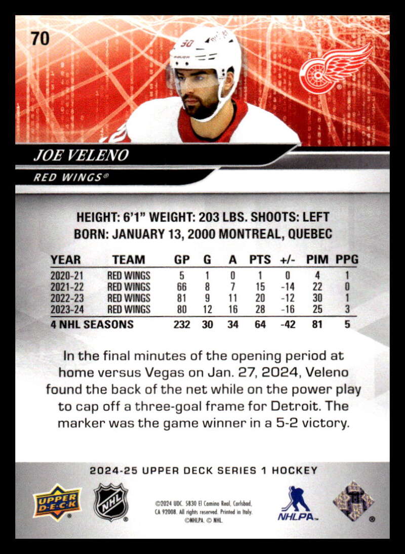 2024-25 Upper Deck Series One NHL Hockey Cards Base or Young Guns Pick From List