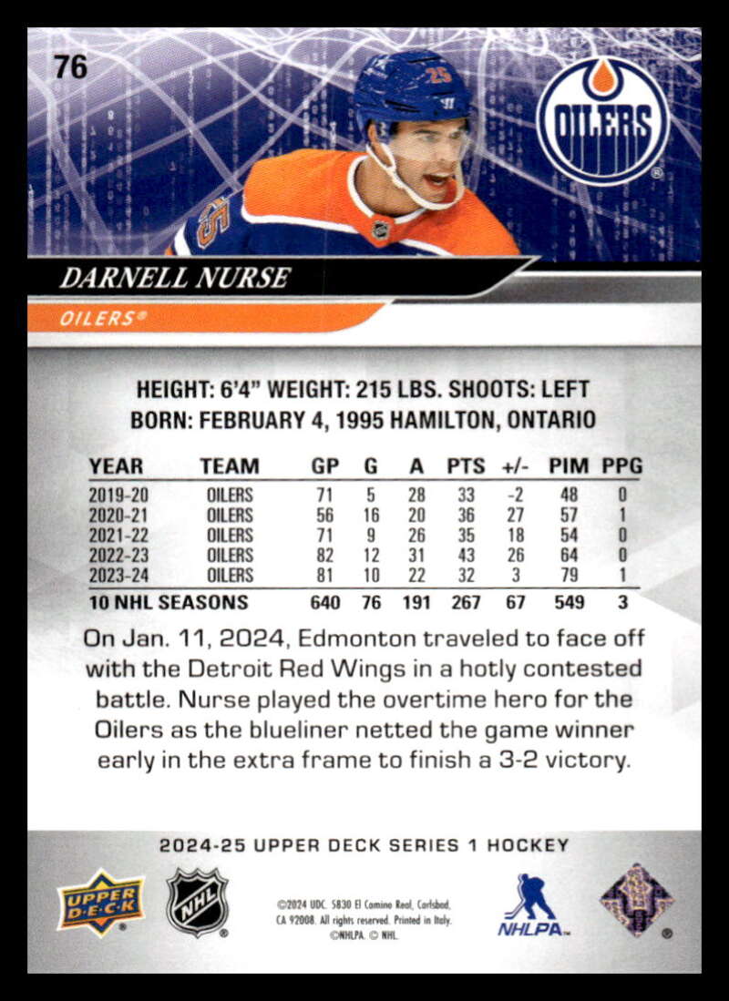 2024-25 Upper Deck Series One NHL Hockey Cards Base or Young Guns Pick From List