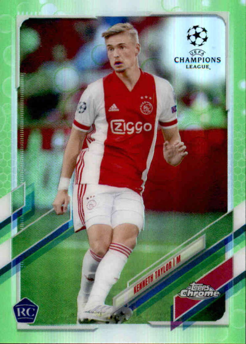 2020-21 Topps Chrome UEFA Champions League Refractor Neon Green Bubbles