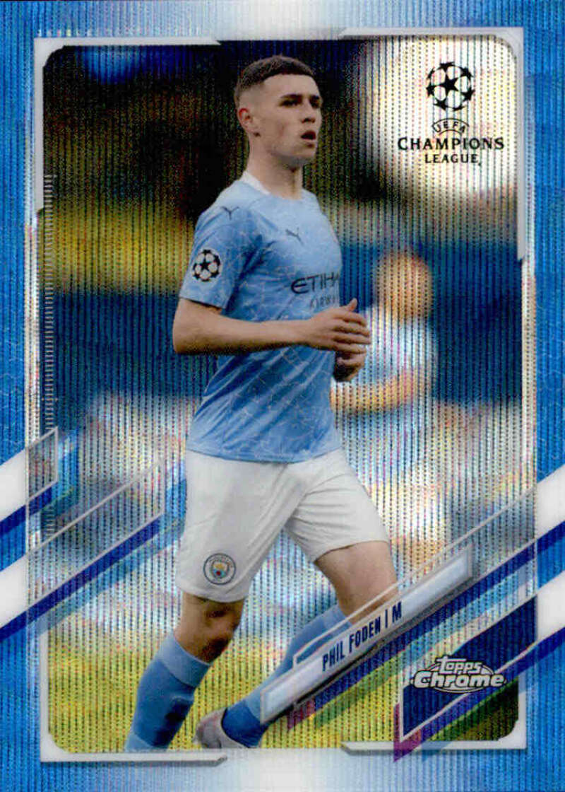 2020-21 Topps Chrome UEFA Champions League Refractor Blue Waves