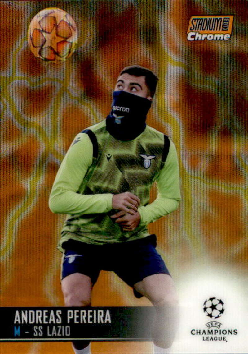 2020-21 Topps Stadium Club UEFA Champions League Refractor Orange Yellow Electric Wave