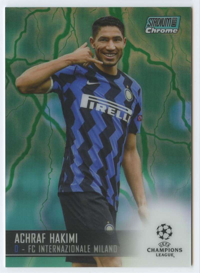 2020-21 Topps Stadium Club UEFA Champions League Refractor Aqua Green Electric