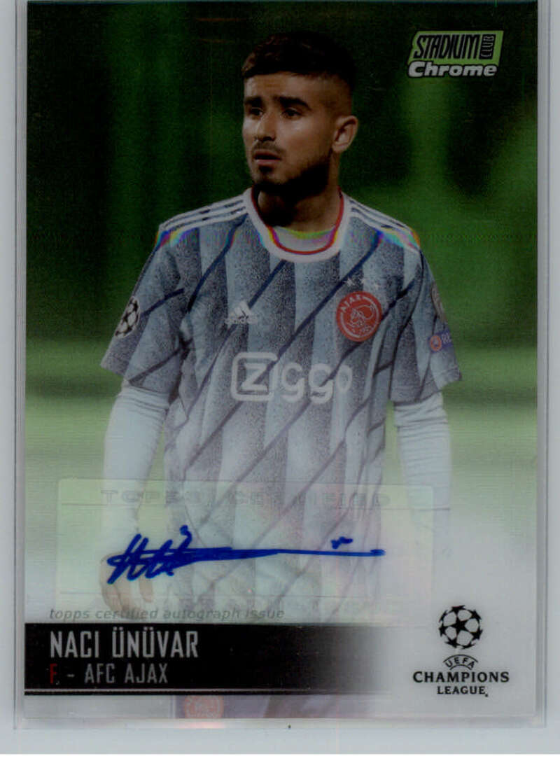 2020-21 Topps Stadium Club UEFA Champions League Autographed Refractor Neon Green